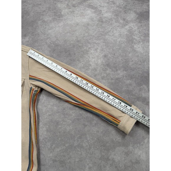 Outerknown Shirt Womens XS/S Tan Striped Blanket Shirt Organic Cotton Twill - Picture 7 of 16